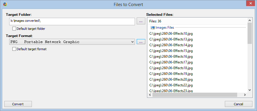 Co,nverting Files - Uniform List